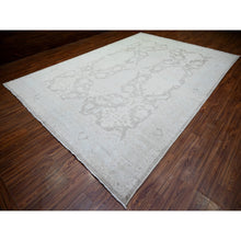 Load image into Gallery viewer, 9&#39;9&quot;x14&#39; Battleship Gray, Soft Wool, White Wash Peshawar with Faded Design, Natural Dyes, Hand Knotted, Oriental Rug FWR446676