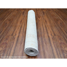 Load image into Gallery viewer, 3&#39;x4&#39;9&quot; Cascading White, White Wash Peshawar with Faded Colors, Pure Wool, Hand Knotted, Vegetable Dyes, Oriental Rug FWR446814