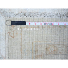 Load image into Gallery viewer, 3&#39;x4&#39;9&quot; Cascading White, White Wash Peshawar with Faded Colors, Pure Wool, Hand Knotted, Vegetable Dyes, Oriental Rug FWR446814