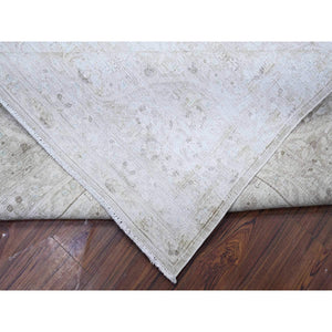 9'9"x12'8" Monochromatic Colors, Overdyed, Vintage Kerman, Professional Cleaner, Extra Soft Wool, Worn and Distressed, Tone on Tone, Hand Knotted, Oriental Rug FWR446880