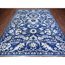 Load image into Gallery viewer, 8&#39;2&quot;x9&#39;8&quot; Byzantine Blue, Peshawar With Mahal Design, Organic Wool, Hand Knotted, Oriental Rug FWR447042