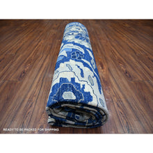Load image into Gallery viewer, 8&#39;2&quot;x9&#39;8&quot; Byzantine Blue, Peshawar With Mahal Design, Organic Wool, Hand Knotted, Oriental Rug FWR447042