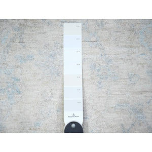 3'1"x5' Night White, Organic Wool Hand Knotted, White Wash Peshawar with Faded Colors, Natural Dyes, Oriental Rug FWR447078
