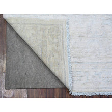 Load image into Gallery viewer, 3&#39;x5&#39; Delicate White, 100% Wool, Hand Knotted, Washed Out Peshawar with Faded Design, Natural Dyes, Oriental Rug FWR447084