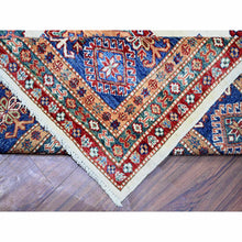 Load image into Gallery viewer, 8&#39;4&quot;x11&#39;5&quot; Porcelain White, Organic Wool, Hand Knotted, Dense Weave, Vegetable Dyes, Afghan Super Kazak with All Over Medallions, Oriental Rug FWR447282