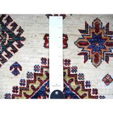 Load image into Gallery viewer, 8&#39;4&quot;x11&#39;5&quot; Porcelain White, Organic Wool, Hand Knotted, Dense Weave, Vegetable Dyes, Afghan Super Kazak with All Over Medallions, Oriental Rug FWR447282