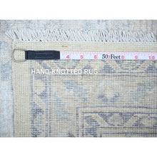 Load image into Gallery viewer, 2&#39;7&quot;x11&#39;9&quot; Porcelain White with Gentle Gray, Washed Out Peshawar with Faded Colors, Natural Dyes, High Grade Wool, Hand Knotted, Runner Oriental Rug FWR447516
