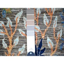 Load image into Gallery viewer, 3&#39;x5&#39; Laid Back Gray, Birds of Paradise, Abrash, Tree of Life Hand Knotted 100% Wool Afghan Peshawar Area, Oriental Rug FWR447594