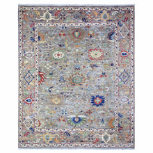 Load image into Gallery viewer, 8&#39;2&quot;x9&#39;9&quot; Dolphin Gray, Hand Knotted, Natural Dyes, Vibrant Wool, Aryana with Ziegler Mahal All Over Colorful Design, Oriental Rug FWR447654