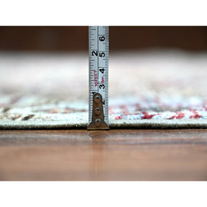8'6"x11'8" Sage Gray, Vegetable Dyes, Hand Knotted, Afghan Super Kazak with Khorjin Design with Colorful Tassels, Densely Woven, Shiny Wool, Oriental Rug FWR447726