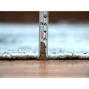 8'10"x12'9" Cloud gray, Tone on Tone, Modern Galaxy Design, Pure Wool, Hand Knotted, Oriental Rug FWR447768