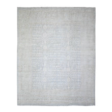 Load image into Gallery viewer, 8&#39;x9&#39;10&quot; Chrome Gray, Washed Out Khotan Inspired Pomegranate Design, High grade Wool, Hand Knotted, Oriental Rug FWR447840
