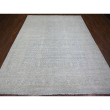 Load image into Gallery viewer, 8&#39;x9&#39;10&quot; Chrome Gray, Washed Out Khotan Inspired Pomegranate Design, High grade Wool, Hand Knotted, Oriental Rug FWR447840