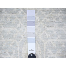 Load image into Gallery viewer, 8&#39;x9&#39;10&quot; Chrome Gray, Washed Out Khotan Inspired Pomegranate Design, High grade Wool, Hand Knotted, Oriental Rug FWR447840