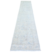Load image into Gallery viewer, 2&#39;6&quot;x12&#39;2&quot; Gray Goose, Washed Out Peshawar with Faded Colors, Vegetable Dyes, Extra Soft Wool, Hand Knotted, Runner Oriental Rug FWR447882