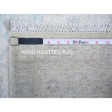 Load image into Gallery viewer, 3&#39;1&quot;x11&#39;7&quot; DecoratorÕs White, Vegetable Dyes, Washed Out Peshawar with Faded Designs, Extra Soft Wool, Hand Knotted, Runner Oriental Rug FWR447894