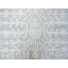 Load image into Gallery viewer, 8&#39;2&quot;x10&#39; Oxford Gray, Pure Wool, Washed Out Khotan Inspired Pomegranate Design, Hand Knotted, Oriental Rug FWR447954