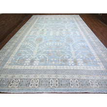 Load image into Gallery viewer, 11&#39;10&quot;x17&#39;4&quot; Arctic Blue, Hand Knotted, White Wash Khotan and Samarkand Inspired Pomegranate Design, Organic Wool, Oversized Oriental Rug FWR448362