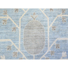 Load image into Gallery viewer, 11&#39;10&quot;x17&#39;4&quot; Arctic Blue, Hand Knotted, White Wash Khotan and Samarkand Inspired Pomegranate Design, Organic Wool, Oversized Oriental Rug FWR448362
