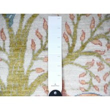 Load image into Gallery viewer, 2&#39;5&quot;x7&#39;10&quot; Rose White, Natural Dyes Hand Knotted, Natural Wool Afghan Peshawar With Birds Of Paradise Design, Abrash, Runner Oriental Rug FWR448542
