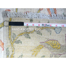 Load image into Gallery viewer, 2&#39;5&quot;x7&#39;10&quot; Rose White, Natural Dyes Hand Knotted, Natural Wool Afghan Peshawar With Birds Of Paradise Design, Abrash, Runner Oriental Rug FWR448542