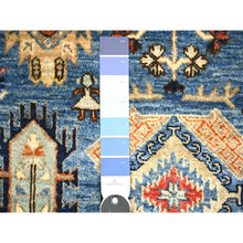 Load image into Gallery viewer, 3&#39;x4&#39;10&quot; Lapis Blue, Hand Knotted, Extra Soft Wool, Afghan Ersari with Geometric Gul Motifs, Natural Dyes, Densely Woven, Oriental Rug FWR448638