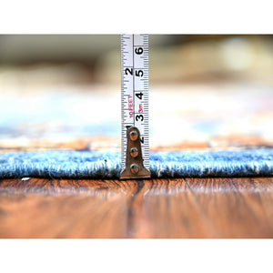 3'x4'10" Lapis Blue, Hand Knotted, Extra Soft Wool, Afghan Ersari with Geometric Gul Motifs, Natural Dyes, Densely Woven, Oriental Rug FWR448638