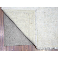 Load image into Gallery viewer, 2&#39;7&quot;x19&#39;1&quot; Alabaster Ivory with Gray Cloud, White Wash Peshawar Faded Design, Soft and Shiny Wool, Vegetable Dyes, Hand Knotted, XL Runner Oriental Rug FWR448662