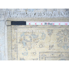 Load image into Gallery viewer, 2&#39;8&quot;x12&#39;2&quot; Ice Gray, Vegetable Dyes, Peshawar Washed Out Faded Designs, Organic Wool, Hand Knotted, Runner Oriental Rug FWR448668