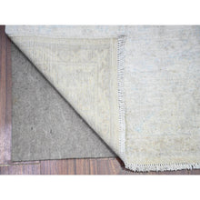Load image into Gallery viewer, 2&#39;6&quot;x19&#39;2&quot; Old Wood Ivory and Gray Goose, White Wash Peshawar with Faded Design, 100% Wool, Natural Dyes, Hand Knotted, XL Runner Oriental Rug FWR448686