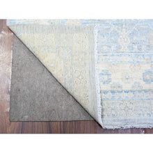Load image into Gallery viewer, 3&#39;8&quot;x10&#39;2&quot; Glaucous Gray, High Grade Wool, Hand Knotted, Washed Out Khotan and Samarkand Inspired Pomegranate Design, Runner Oriental Rug FWR448722