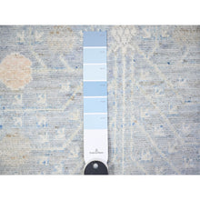 Load image into Gallery viewer, 3&#39;8&quot;x10&#39;2&quot; Glaucous Gray, High Grade Wool, Hand Knotted, Washed Out Khotan and Samarkand Inspired Pomegranate Design, Runner Oriental Rug FWR448722