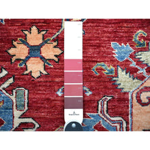 Load image into Gallery viewer, 7&#39;x9&#39;8&quot; Chili Red, Natural Dyes, Natural Wool Hand Knotted, Afghan Super Kazak with Geometric Medallion, Oriental Rug FWR448968