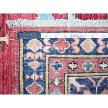 Load image into Gallery viewer, 7&#39;x9&#39;8&quot; Chili Red, Natural Dyes, Natural Wool Hand Knotted, Afghan Super Kazak with Geometric Medallion, Oriental Rug FWR448968