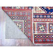 Load image into Gallery viewer, 5&#39;8&quot;x8&#39;1&quot; Scarlet Red, Shirvan Weave, Afghan Super Kazak with Medallions, Vegetable Dyes, Pure Wool, Hand Knotted, Oriental Rug FWR449016