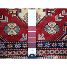 Load image into Gallery viewer, 5&#39;8&quot;x8&#39;1&quot; Scarlet Red, Shirvan Weave, Afghan Super Kazak with Medallions, Vegetable Dyes, Pure Wool, Hand Knotted, Oriental Rug FWR449016
