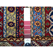 Load image into Gallery viewer, 5&#39;4&quot;x7&#39;7&quot; Vermilion Red, Hand Knotted, Afghan Super Kazak with Shawl Design, Vegetable Dyes, Organic Wool, Oriental Rug FWR449028