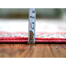 Load image into Gallery viewer, 5&#39;4&quot;x7&#39;7&quot; Vermilion Red, Hand Knotted, Afghan Super Kazak with Shawl Design, Vegetable Dyes, Organic Wool, Oriental Rug FWR449028