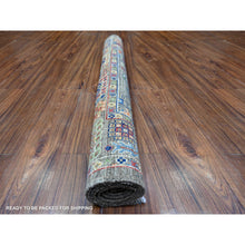 Load image into Gallery viewer, 4&#39;x6&#39;4&quot; Medium Gray, Densely Woven, Natural Dyes, Hand Knotted, Natural Wool, Peshawar with Colorful Mahal Design with Heavy Large Elements and Wide Border, Oriental Rug FWR449076