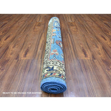 Load image into Gallery viewer, 3&#39;x5&#39;2&quot; Sapphire Blue, Afghan Ersari with Geometric Gul Motifs, Vegetable Dyes, Densely Woven, Vibrant Wool, Hand Knotted, Oriental Rug FWR449184