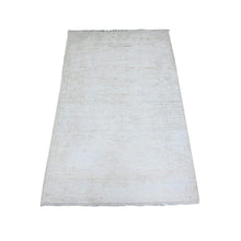 Load image into Gallery viewer, 3&#39;x4&#39;9&quot; Aircraft White, White Wash Peshawar with Faded Colors, Soft Wool, Hand Knotted, Oriental Rug FWR449226
