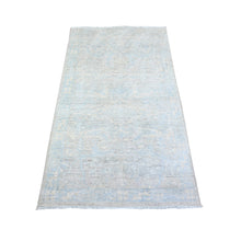 Load image into Gallery viewer, 2&#39;10&quot;x5&#39;3&quot; Glossy Gray, Natural Dyes Peshawar with Faded Colors Washed Out, Pure Wool, Hand Knotted, Oriental Rug FWR449232