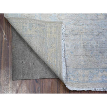 Load image into Gallery viewer, 2&#39;10&quot;x5&#39;3&quot; Glossy Gray, Natural Dyes Peshawar with Faded Colors Washed Out, Pure Wool, Hand Knotted, Oriental Rug FWR449232
