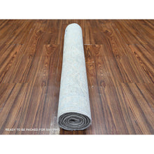 Load image into Gallery viewer, 2&#39;10&quot;x5&#39;3&quot; Glossy Gray, Natural Dyes Peshawar with Faded Colors Washed Out, Pure Wool, Hand Knotted, Oriental Rug FWR449232