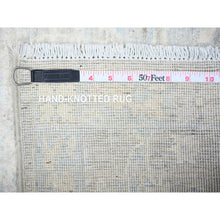 Load image into Gallery viewer, 2&#39;10&quot;x5&#39;3&quot; Glossy Gray, Natural Dyes Peshawar with Faded Colors Washed Out, Pure Wool, Hand Knotted, Oriental Rug FWR449232