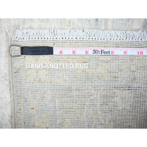2'10"x5'3" Glossy Gray, Natural Dyes Peshawar with Faded Colors Washed Out, Pure Wool, Hand Knotted, Oriental Rug FWR449232