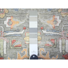 Load image into Gallery viewer, 2&#39;5&quot;x16&#39; Camouflage Green, Natural Wool Hand Knotted, Finer Peshawar with Karajeh Design, Densely Woven, XL Runner Oriental Rug FWR449334