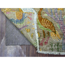 Load image into Gallery viewer, 3&#39;1&quot;x5&#39;1&quot; Smoke Gray, Birds of Paradise Afghan Peshawar Design, Natural Dyes, Natural Wool, Hand Knotted, Oriental Rug FWR449460
