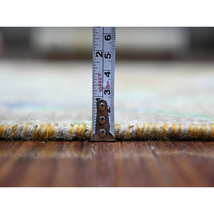 3'1"x5'1" Smoke Gray, Birds of Paradise Afghan Peshawar Design, Natural Dyes, Natural Wool, Hand Knotted, Oriental Rug FWR449460