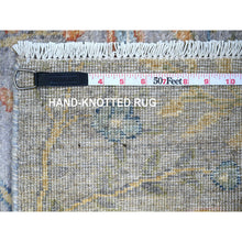 Load image into Gallery viewer, 2&#39;7&quot;x8&#39;3&quot; Blue Gray, 100% Wool, Hand Knotted, Birds of Paradise Afghan Peshawar Design, Vegetable Dyes, Round Oriental Rug S74915 FWR449490